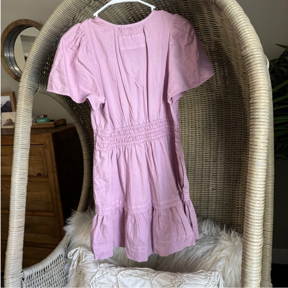 Anthropologie Blush Pink Short Sleeve Smocked Mini Dress - Picture 3 of 4